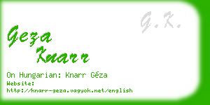 geza knarr business card